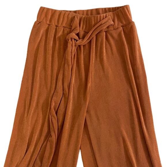 I Believe Barrel Leg Pants High Rise Boho Trendy Career Belt Orange Size Medium - Picture 2 of 6